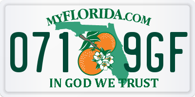 FL license plate 0719GF