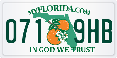 FL license plate 0719HB