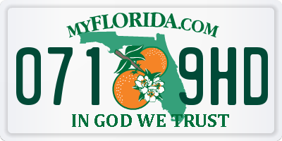 FL license plate 0719HD