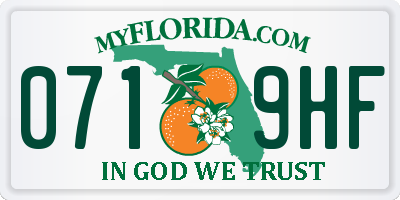FL license plate 0719HF
