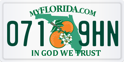 FL license plate 0719HN