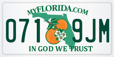 FL license plate 0719JM