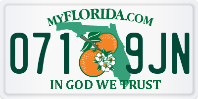 FL license plate 0719JN