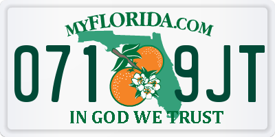 FL license plate 0719JT