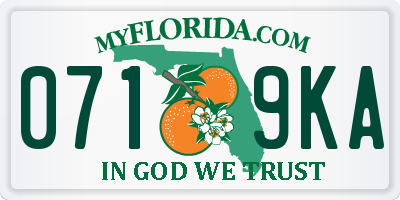 FL license plate 0719KA