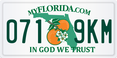 FL license plate 0719KM