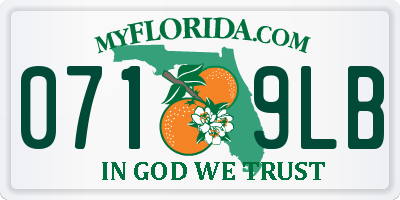 FL license plate 0719LB