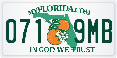 FL license plate 0719MB