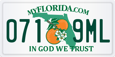 FL license plate 0719ML