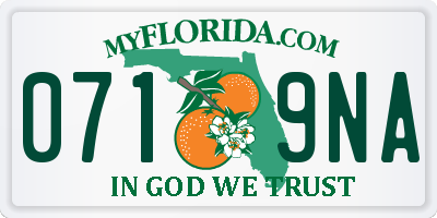 FL license plate 0719NA