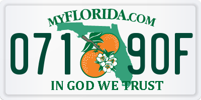 FL license plate 0719OF