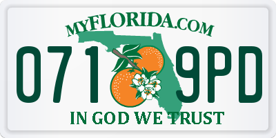 FL license plate 0719PD