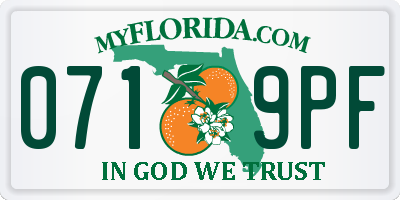 FL license plate 0719PF