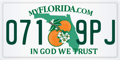 FL license plate 0719PJ