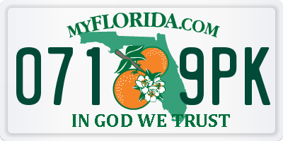 FL license plate 0719PK