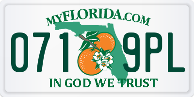 FL license plate 0719PL