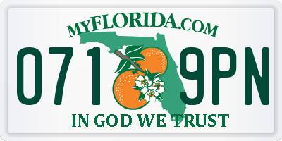 FL license plate 0719PN