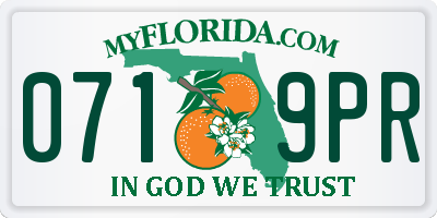 FL license plate 0719PR