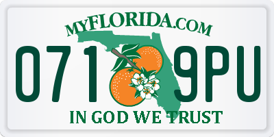 FL license plate 0719PU