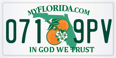FL license plate 0719PV