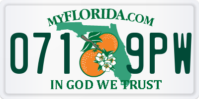 FL license plate 0719PW