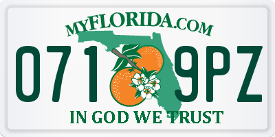 FL license plate 0719PZ
