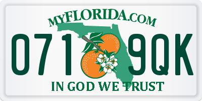 FL license plate 0719QK