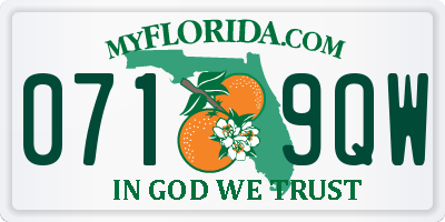 FL license plate 0719QW
