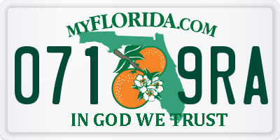 FL license plate 0719RA