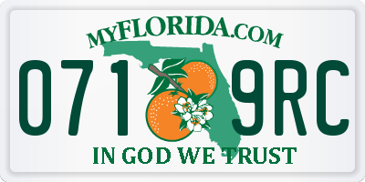 FL license plate 0719RC