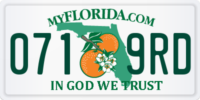 FL license plate 0719RD