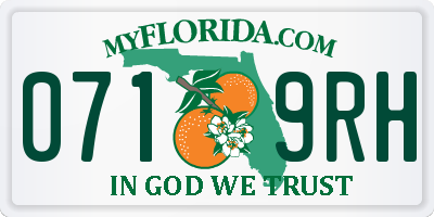 FL license plate 0719RH