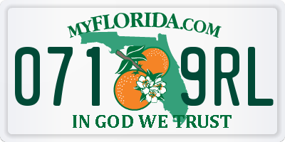 FL license plate 0719RL