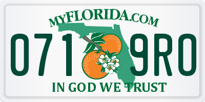 FL license plate 0719RO