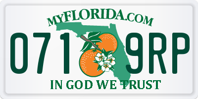 FL license plate 0719RP