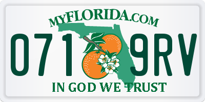 FL license plate 0719RV