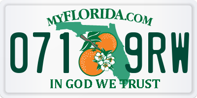 FL license plate 0719RW
