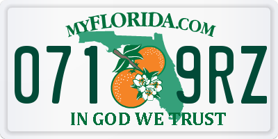 FL license plate 0719RZ