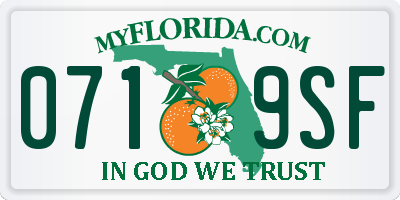 FL license plate 0719SF