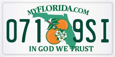 FL license plate 0719SI