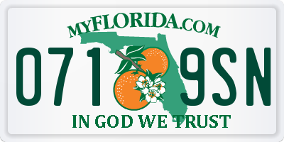 FL license plate 0719SN