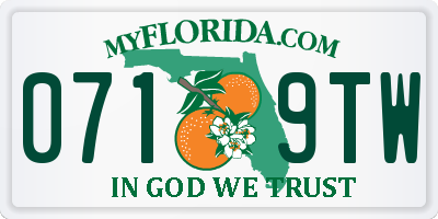 FL license plate 0719TW