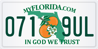 FL license plate 0719UL