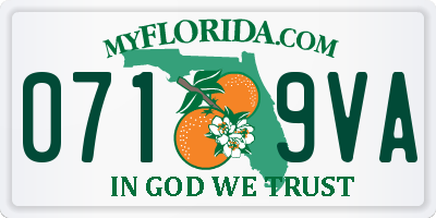 FL license plate 0719VA