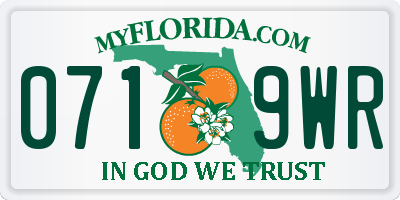 FL license plate 0719WR