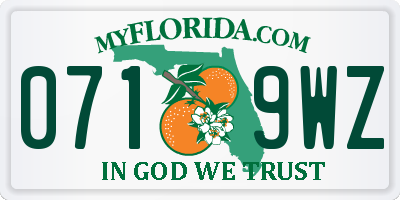 FL license plate 0719WZ