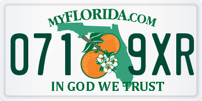 FL license plate 0719XR