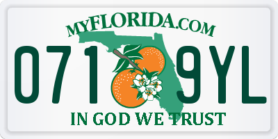 FL license plate 0719YL
