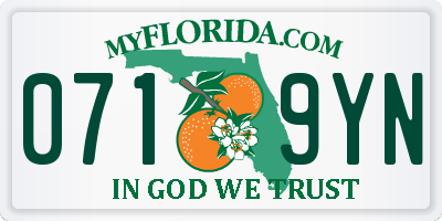 FL license plate 0719YN