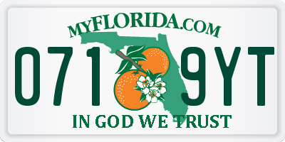 FL license plate 0719YT